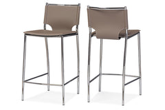 Baxton Studio Montclare Modern and Contemporary Taupe Bonded Leather Upholstered Modern Counter Stool (Set of 2) ALC-1083A-65-Taupe