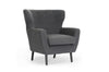 Image of Baxton Studio Lombardi Dark Gray Linen Modern Club Chair Living Room Furniture BH201212-7028-15-Grey-CC