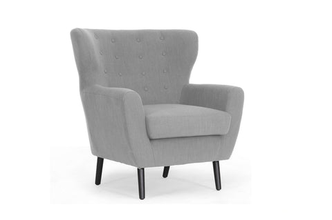 Baxton Studio Lombardi Dark Gray Linen Modern Club Chair Living Room Furniture BH201212-7028-15-Grey-CC