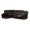 Image of Baxton Studio Roland Modern and Contemporary Dark Brown Faux Leather 2-Piece Sectional with Recliner and Storage Chaise R3838-Dark-Brown-SF