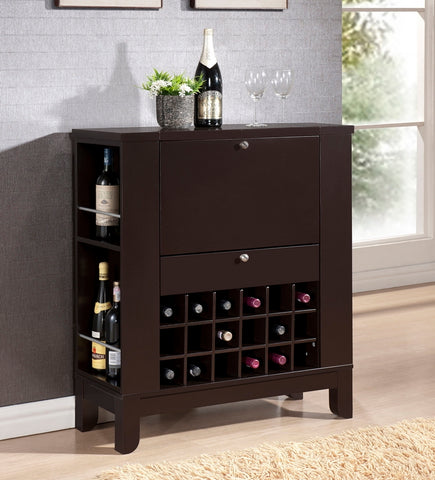 Baxton Studio Modesto Brown Modern Dry Bar and Wine Cabinet Bar Furniture RT209-OCC NEW