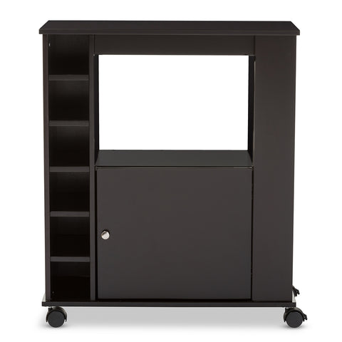 Baxton Studio Ontario Modern and Contemporary Dark Brown Wood Modern Dry Bar and Wine Cabinet Bar Furniture RT380-OCC