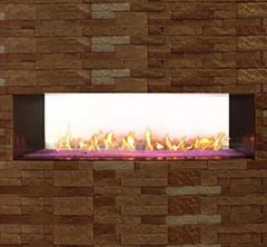 White Mountain Hearth by Empire Carol Rose 48-inch Vent Free Natural Gas Outdoor Linear See-Through Fireplace W/Manual Electronic Ignition & Led Light System