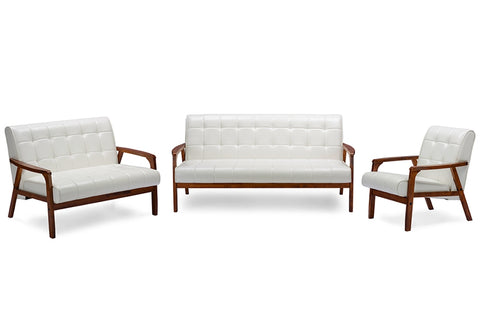Baxton Studio Mid-Century Masterpieces 3PC Sofa Set Living Room Furniture TOGO 3PC Sofa Set