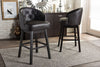 Image of Baxton Studio Avril Modern and Contemporary Faux Leather Tufted Swivel Barstool with Nail heads Trim (Set of 2) Bar Furniture  BBT5210A1-BS