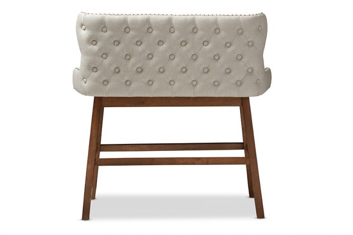 Baxton Studio Gradisca Modern and Contemporary Light Beige Fabric Button-tufted Upholstered Bar Bench Banquette Bar Furniture BBT5218
