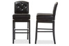 Image of Baxton Studio Ginaro Modern and Contemporary Faux Leather Button-tufted Upholstered Swivel Bar Stool (Set of 2) Bar Furniture BBT5220