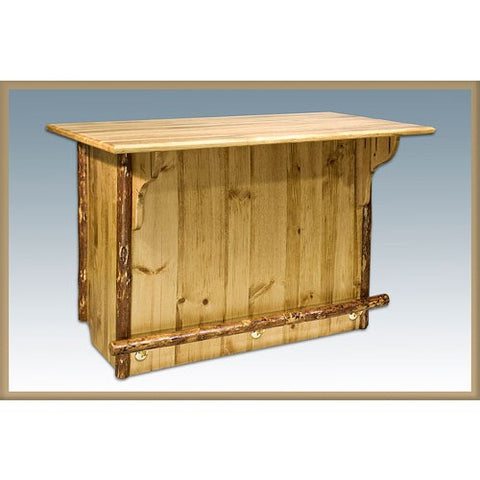 Montana Woodworks Glacier Country Deluxe Log Bar with Foot Rail MWGCBWRD