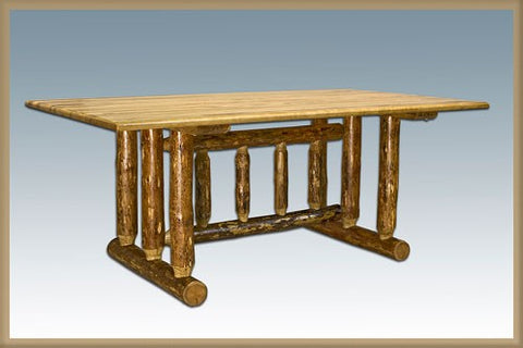 Montana Woodworks Glacier Country Log Trestle Dining Table MWGCDT