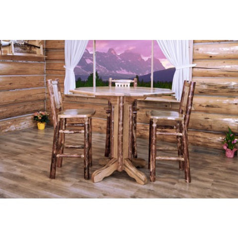 Montana Woodworks Glacier Country Log Pedestal Pub Table MWGCPTT