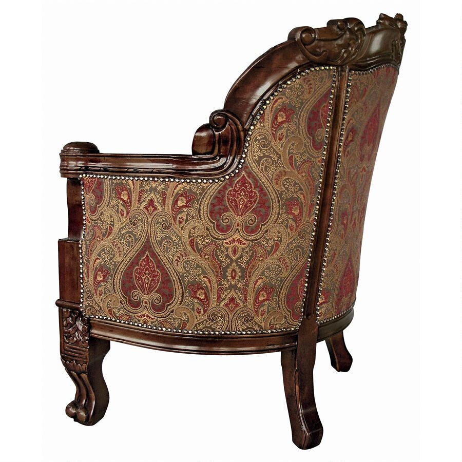 Design Toscano Gentlemen's Plush Grand-Scale Arm Chair KS1018