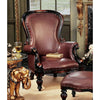 Image of Design Toscano Victorian Rococo Faux Leather Wing Chair AF71118