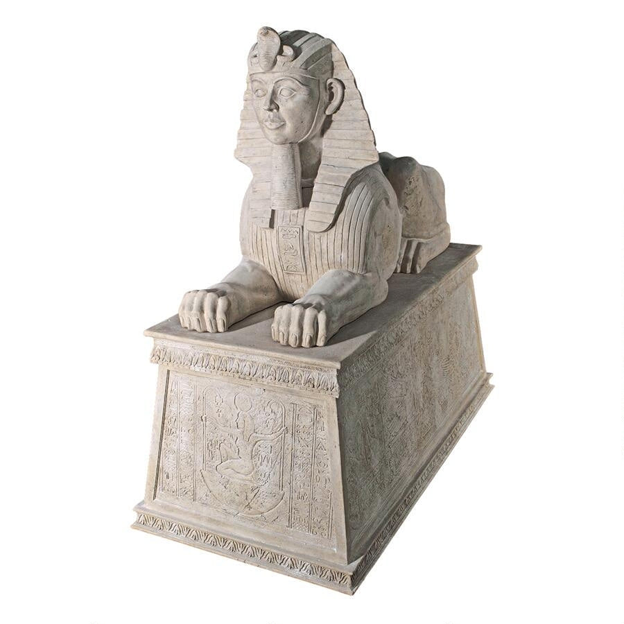 Design Toscano Grand Stone Sphinx Statue atop a Egyptian Plinth NE68777