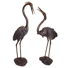 Design Toscano Grande Heron Cast Bronze Garden Statue Set PN96970