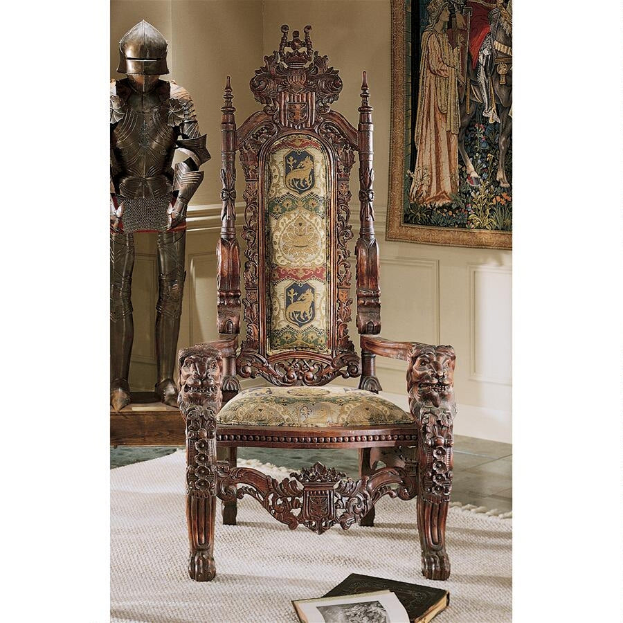Design Toscano The Lord Raffles Lion Throne Chair AF1038