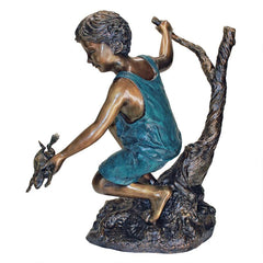 Design Toscano Catch and Release, Boy with Frog Cast Bronze Garden Statue PN7292