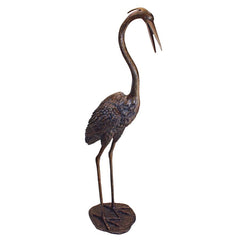 Design Toscano Grande Heron Head High Cast Bronze Garden Statue PN69702