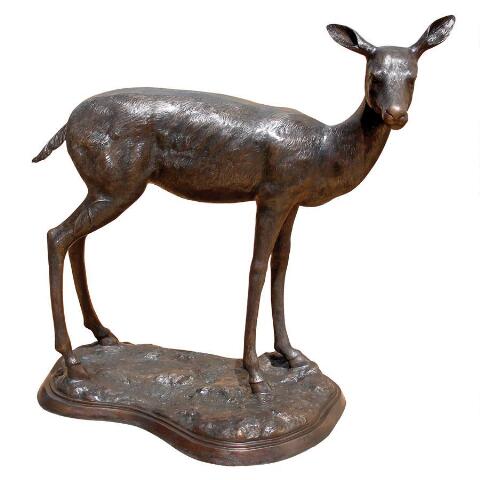 Design Toscano Standing Mother Doe Deer Cast Bronze Garden Statue AS223681