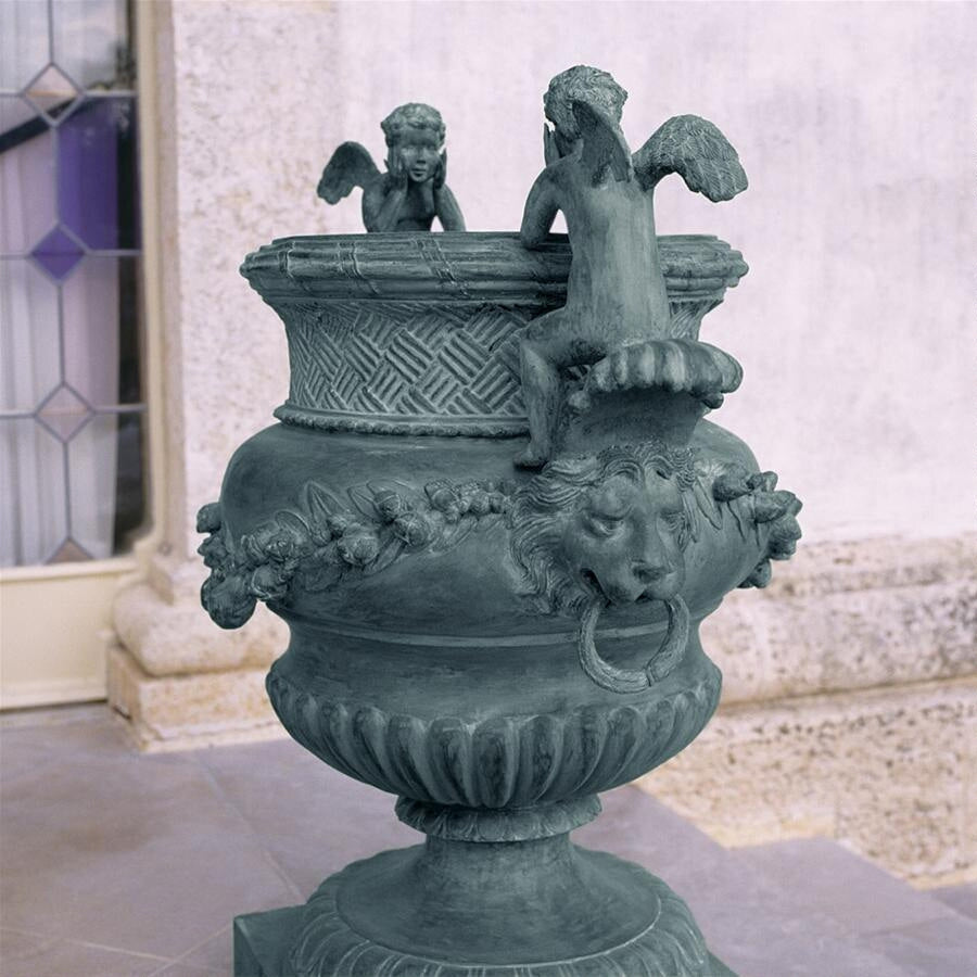 Design Toscano The Duval Double Cherub Cast Bronze Garden Urn SU3192
