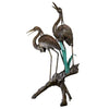 Image of Design Toscano Two Herons on a Log Cast Bronze Garden Statue PN6805