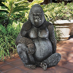 Design Toscano Black-back Western Lowland Gorilla Giant Great Ape Statue NE9009