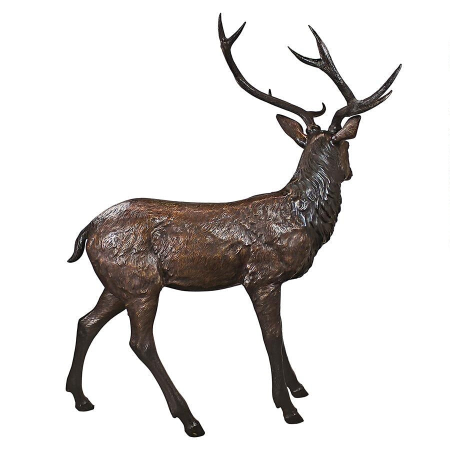 Design Toscano Standing Deer Buck Cast Bronze Garden Statue PB1096