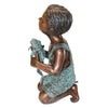 Image of Design Toscano New Friend, Boy with Frog Cast Bronze Garden Statue AS26040