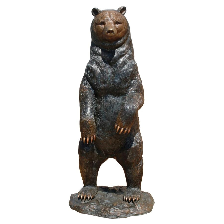 Design Toscano Standing Black Bear Cast Bronze Garden Statue PN5862
