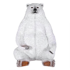 Design Toscano Sitting Pretty Oversized Polar Bear Statue with Paw Seat NE130086