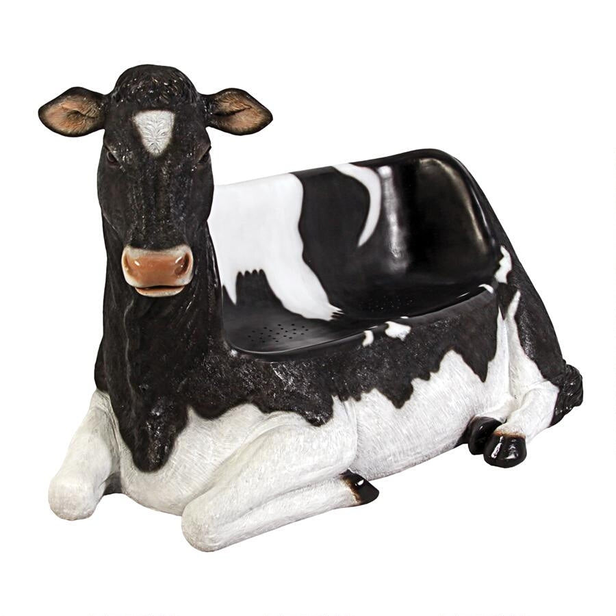 Design Toscano "Cowch" Holstein Cow Bench Sculpture NE120020