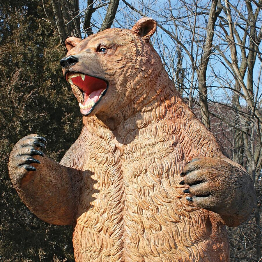 Design Toscano Growling Grizzly Bear Life-Size Statue NE120049