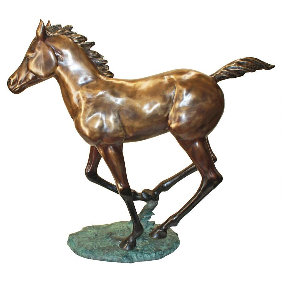 Design Toscano Galloping Horse Foal Cast Bronze Garden Statue PB1165