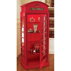 Design Toscano British Telephone Booth Display Cabinet NE36832