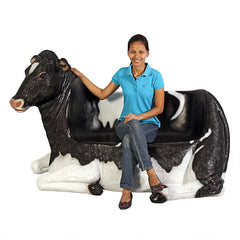 Design Toscano "Cowch" Holstein Cow Bench Sculpture NE120020