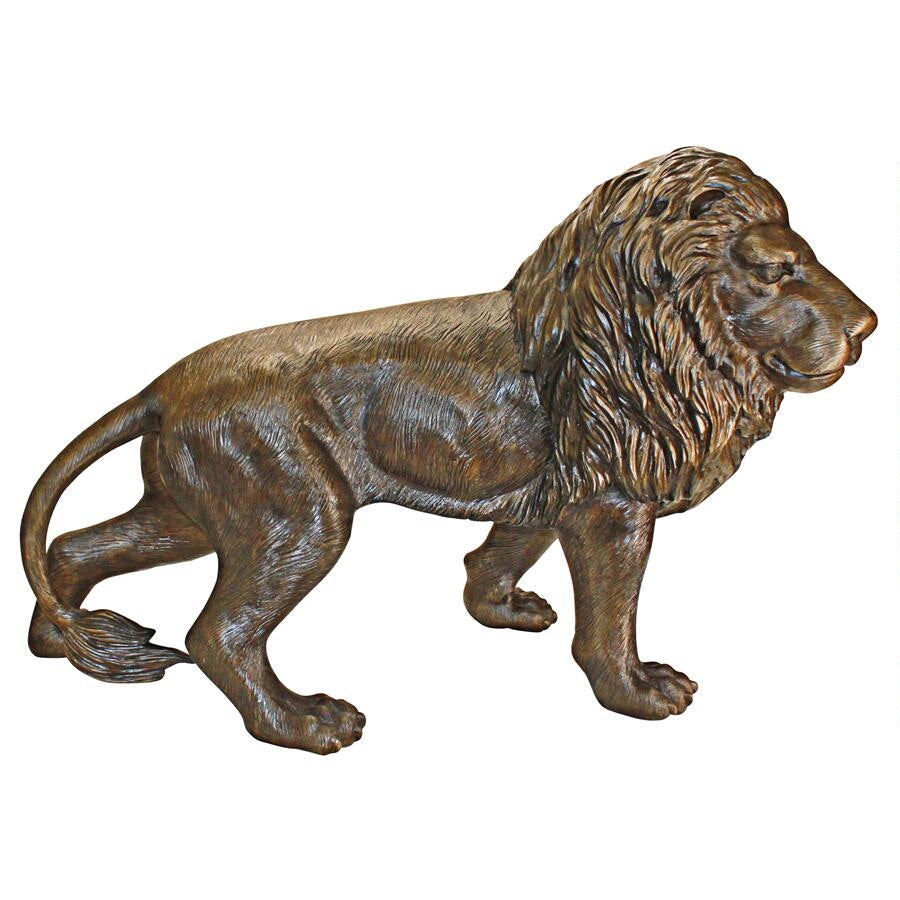 Design Toscano Guardian Lion Cast Bronze Garden Statue: Right Foot Forward AS221552