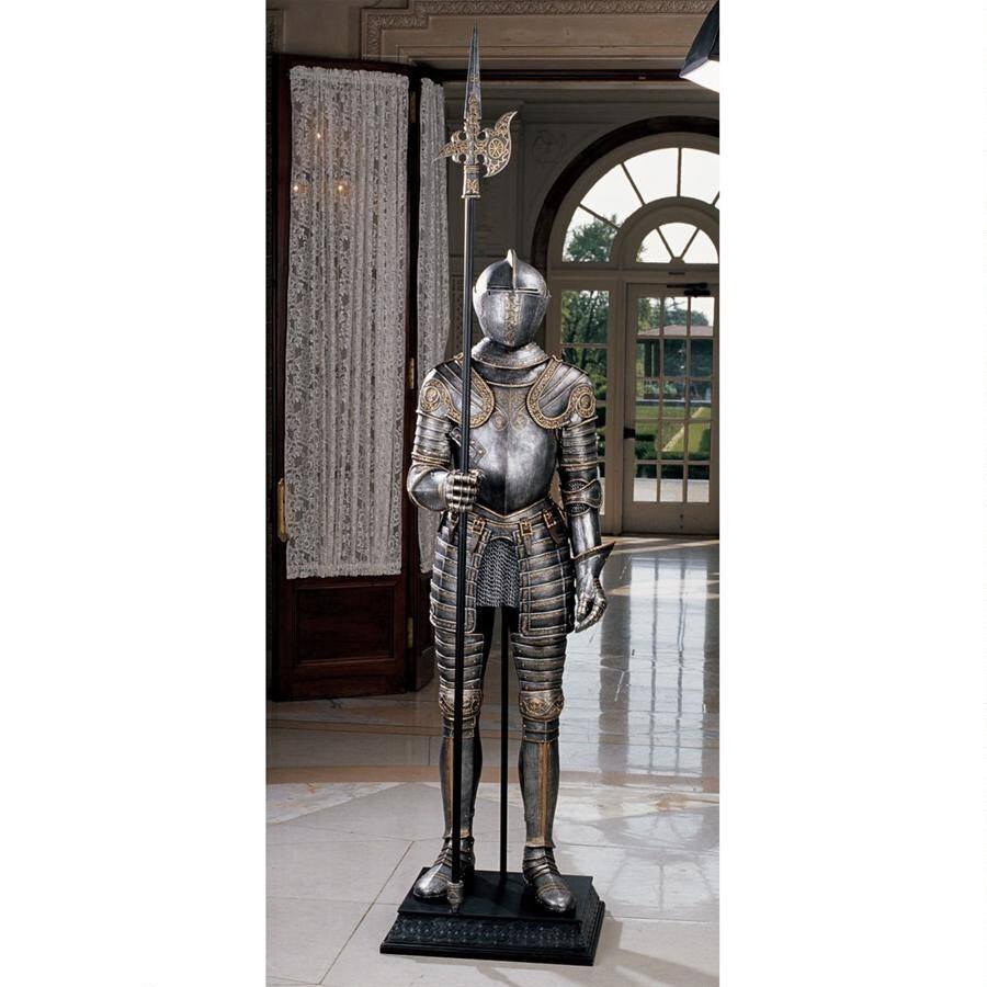 Design Toscano 16th-Century Italian Armor Sculpture with Halberd CL3423