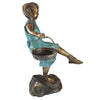 Image of Design Toscano Brittany with a Basket, Little Girl Cast Bronze Garden Statue PN6326