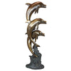 Image of Design Toscano Triple Leaping Dolphins Cast Bronze Garden Statue AS23142