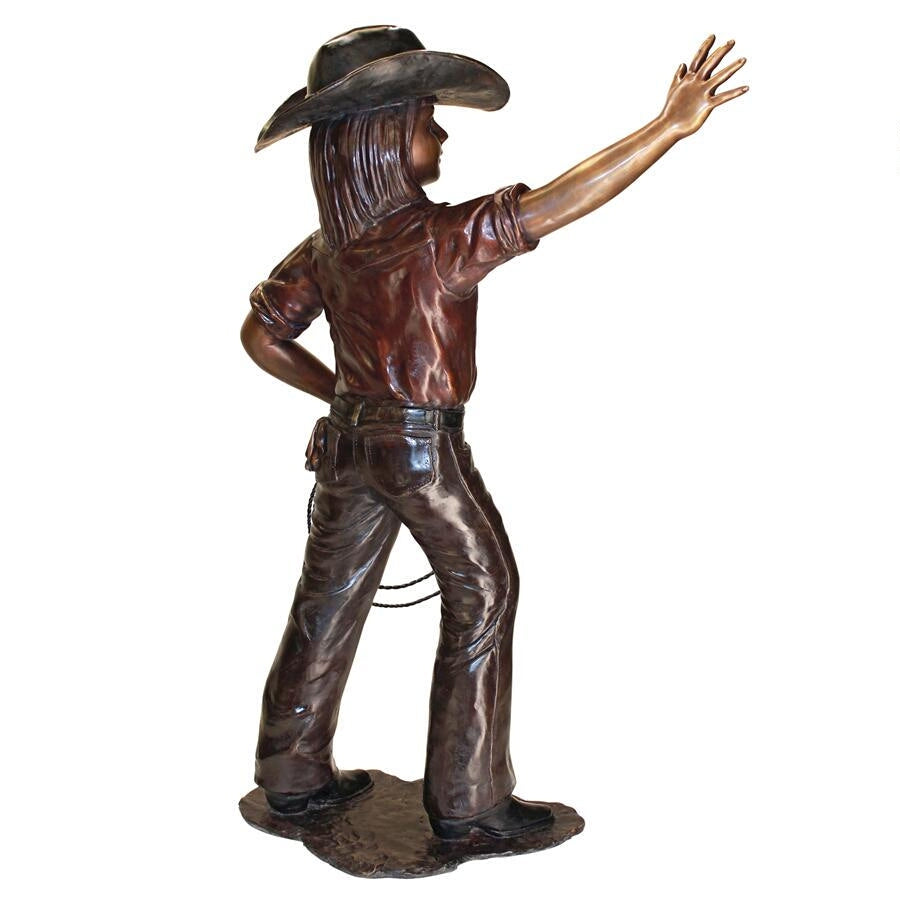 Design Toscano Rodeo Dreams: Cowgirl Cast Bronze Garden Statue PB1052