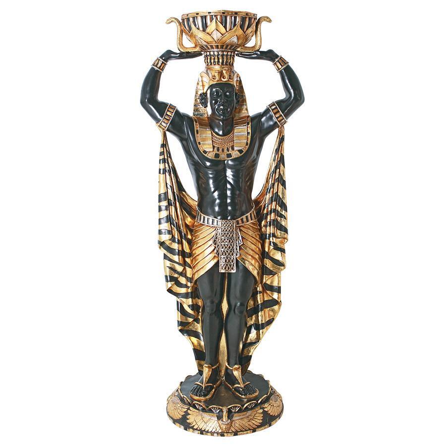 Design Toscano Cleopatra's Egyptian Nubian Guard with Urn: Grande-Scale Statue NE75346