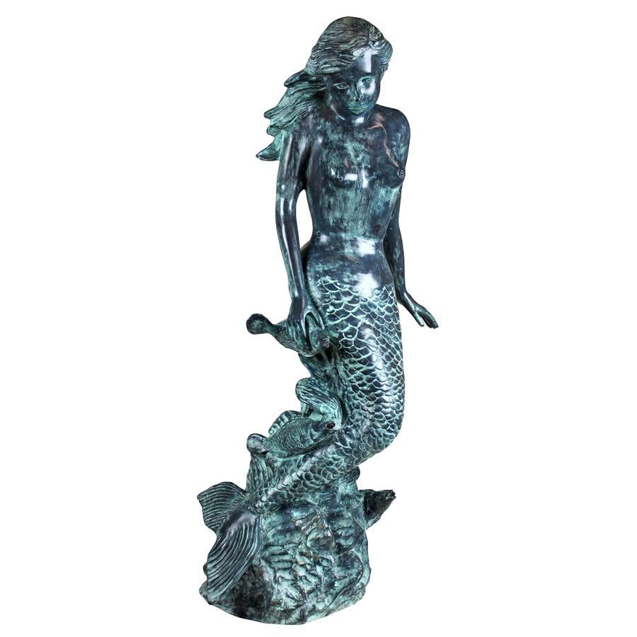 Design Toscano Goddess of the Sea, Mermaid of the Isles Spitting Bronze Garden Statue SU1866