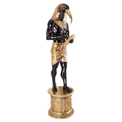 Design Toscano The Egyptian Grand Ruler Collection: Life-Size Thoth Statue atop a Temple Column Mount NE23862