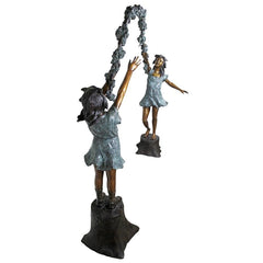 Design Toscano Racing Grand Scale Flower Arbor Kids Cast Bronze Garden Statue KW28605