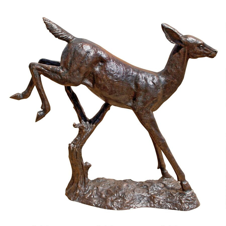 Design Toscano Leaping Deer Cast Bronze Garden Statue AS25398