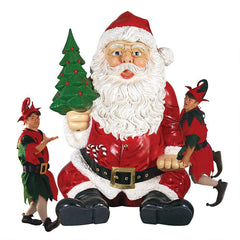 Design Toscano Giant Sitting Santa Claus Statue with Hand Seat NE140080