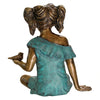 Image of Design Toscano Bridgette with Bird, Little Girl Cast Bronze Garden Statue PN5639