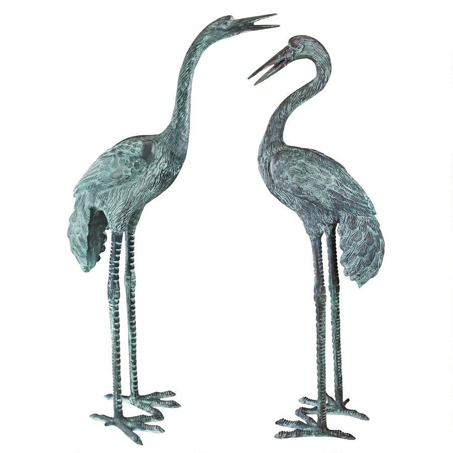 Design Toscano Large Bronze Cranes SU2075