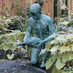 Design Toscano Man with Shell Bronze Sculpture SU9205