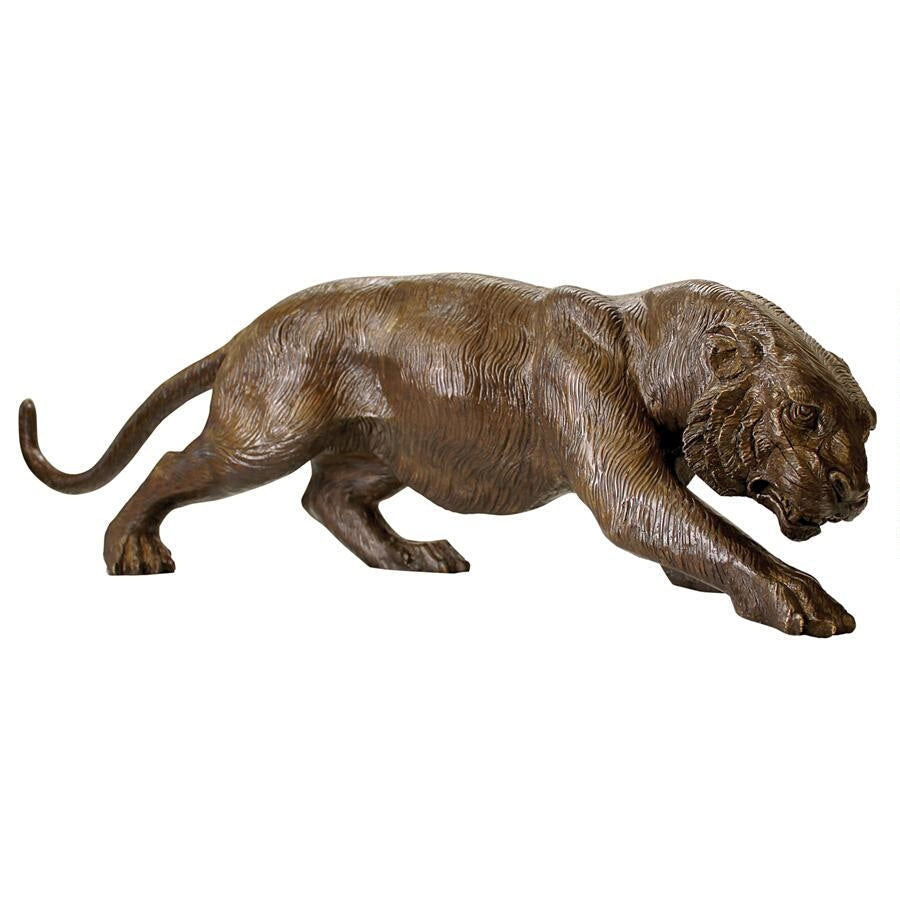 Design Toscano Prowling Tiger Cast Bronze Garden Statue AS2733