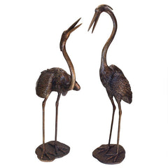 Design Toscano Grande Heron Cast Bronze Garden Statue Set PN96970